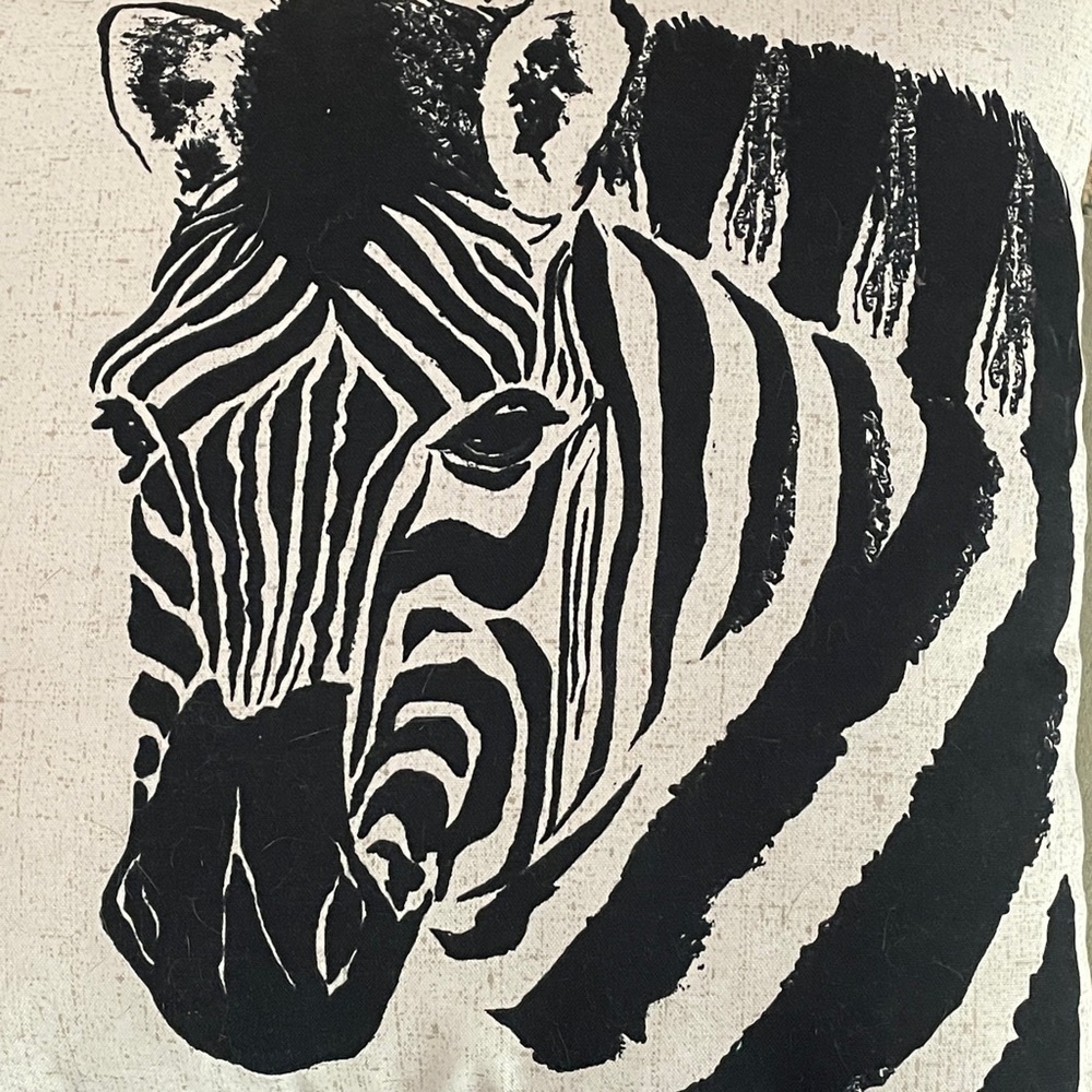 THRESHOLD Zebra Beige Textured Throw Pillow EUC - Picture 2 of 5